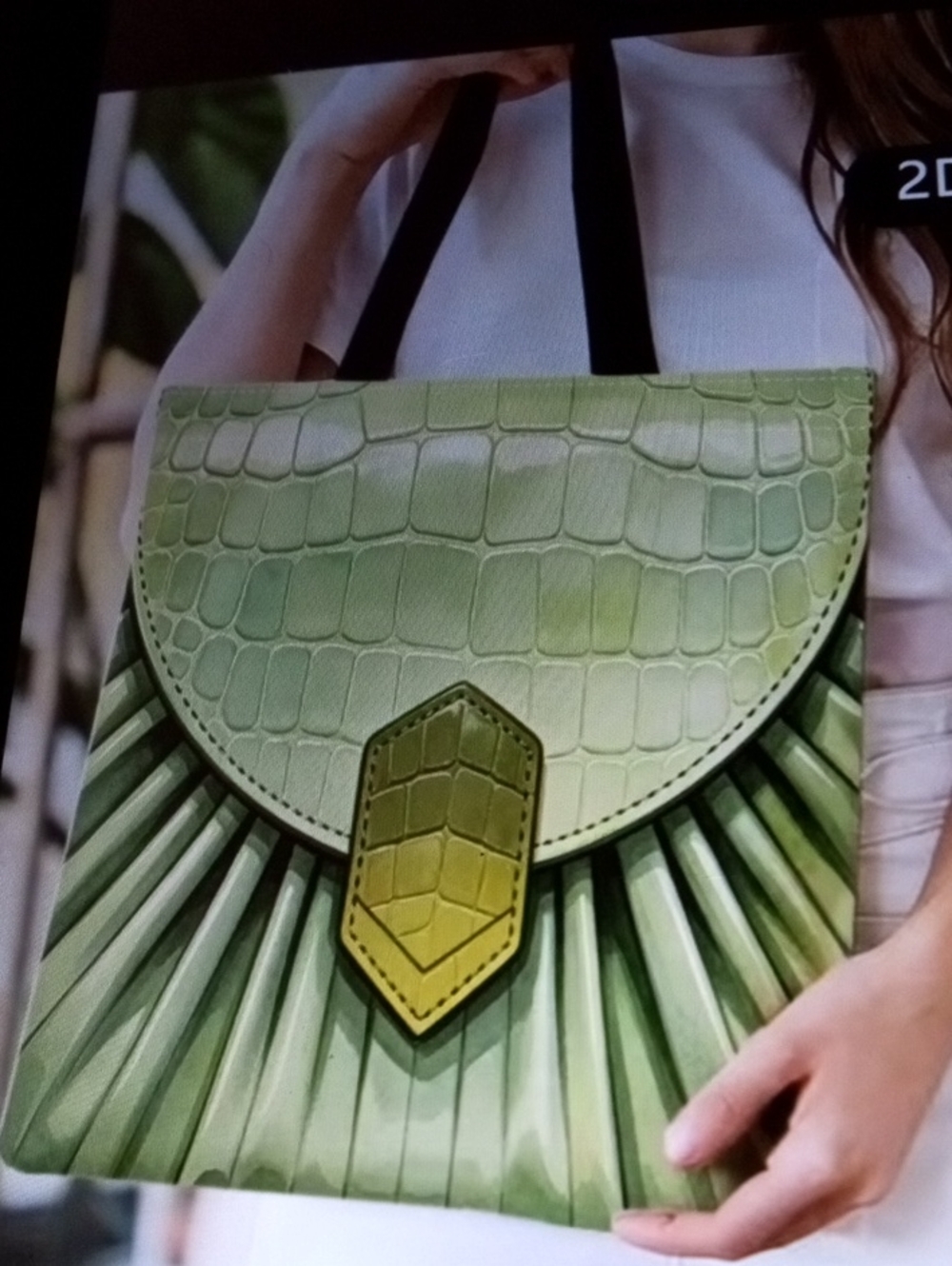 FREE▶Green Textured Top-Handle Tote Bag - Unbranded